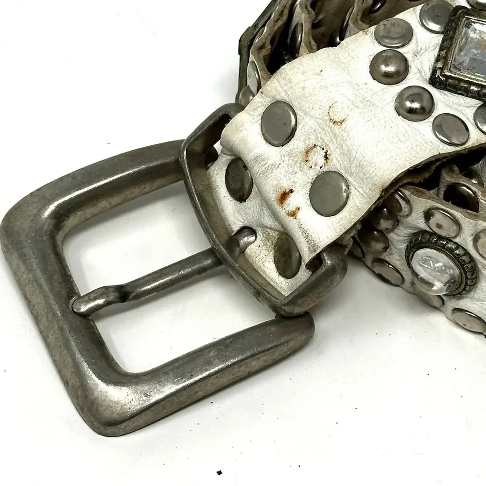 Sand Castle New York Leather Jewel Embellished Belt